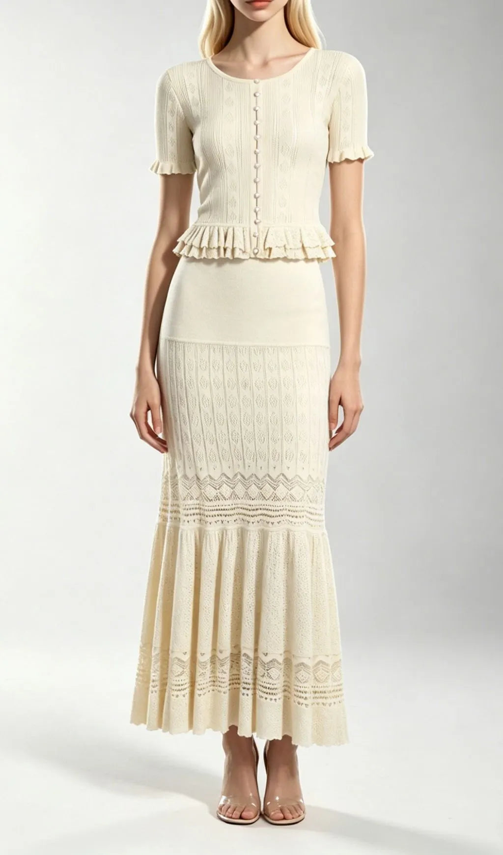 Kiely Apricot Knit Two-Piece Set Flowering Girl