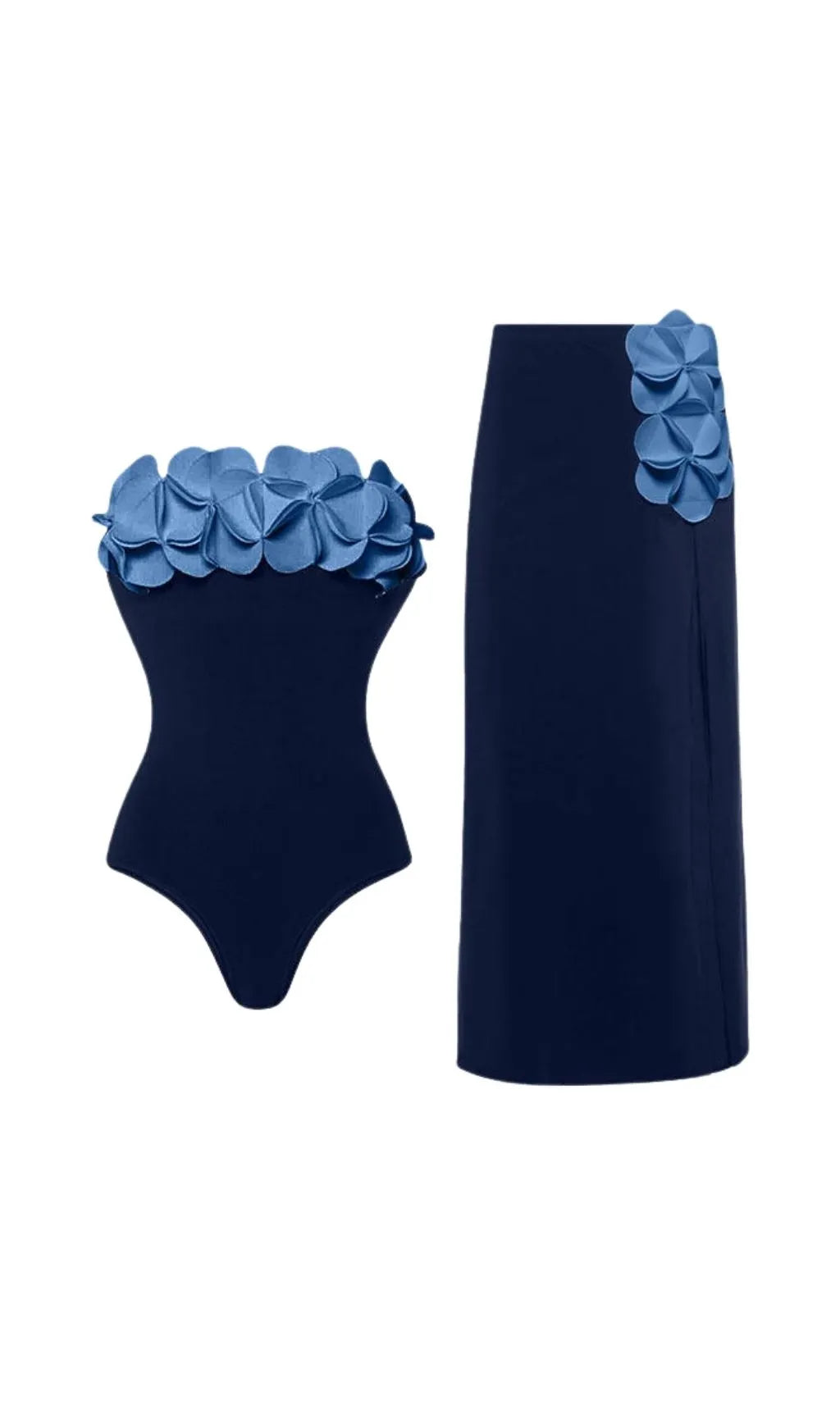 Latika Blue Flower Two-Piece Swimsuit Flowering Girl