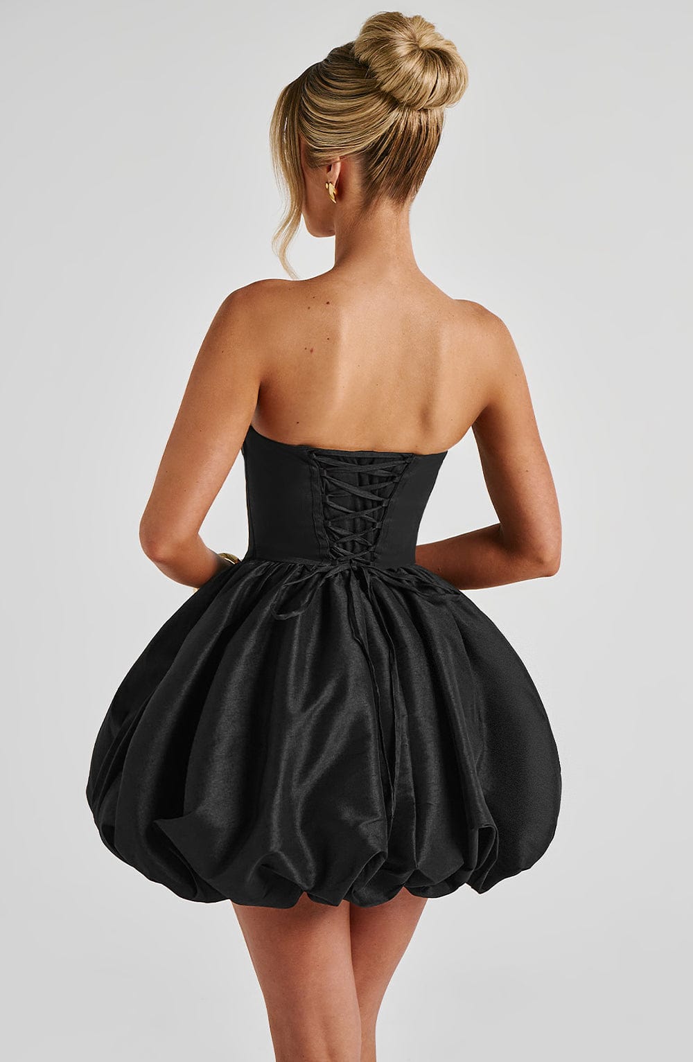 Lotus Mini Dress - Black Flowering Girl