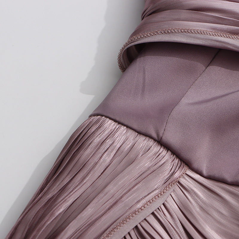 Ihsan Purple Ruched Maxi Dress Flowering Girl