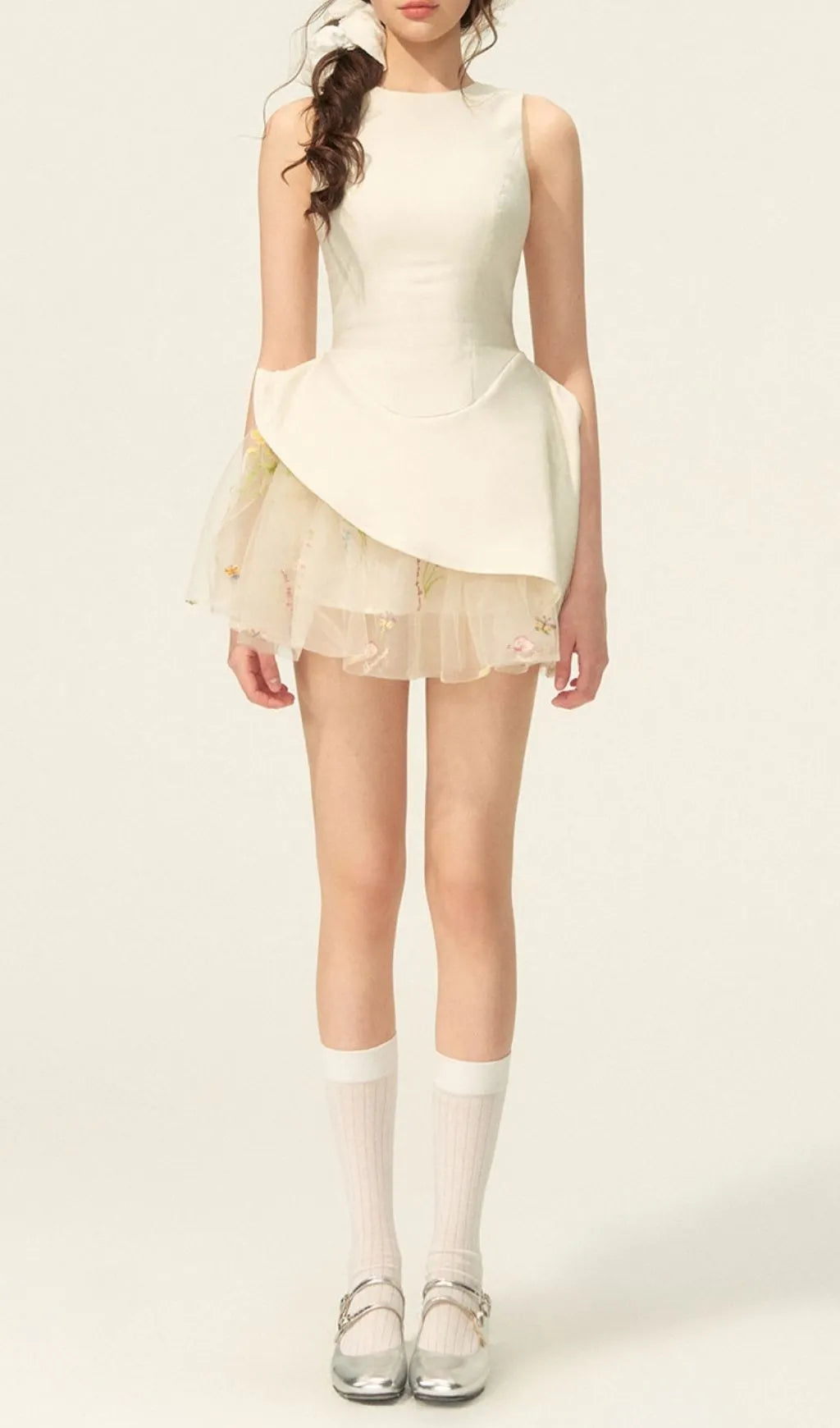Keiandra Sleeveless Flower Mini Dress Flowering Girl