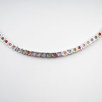 Avril Multicolor Square Cut Crystal Embellished Necklace Flowering Girl