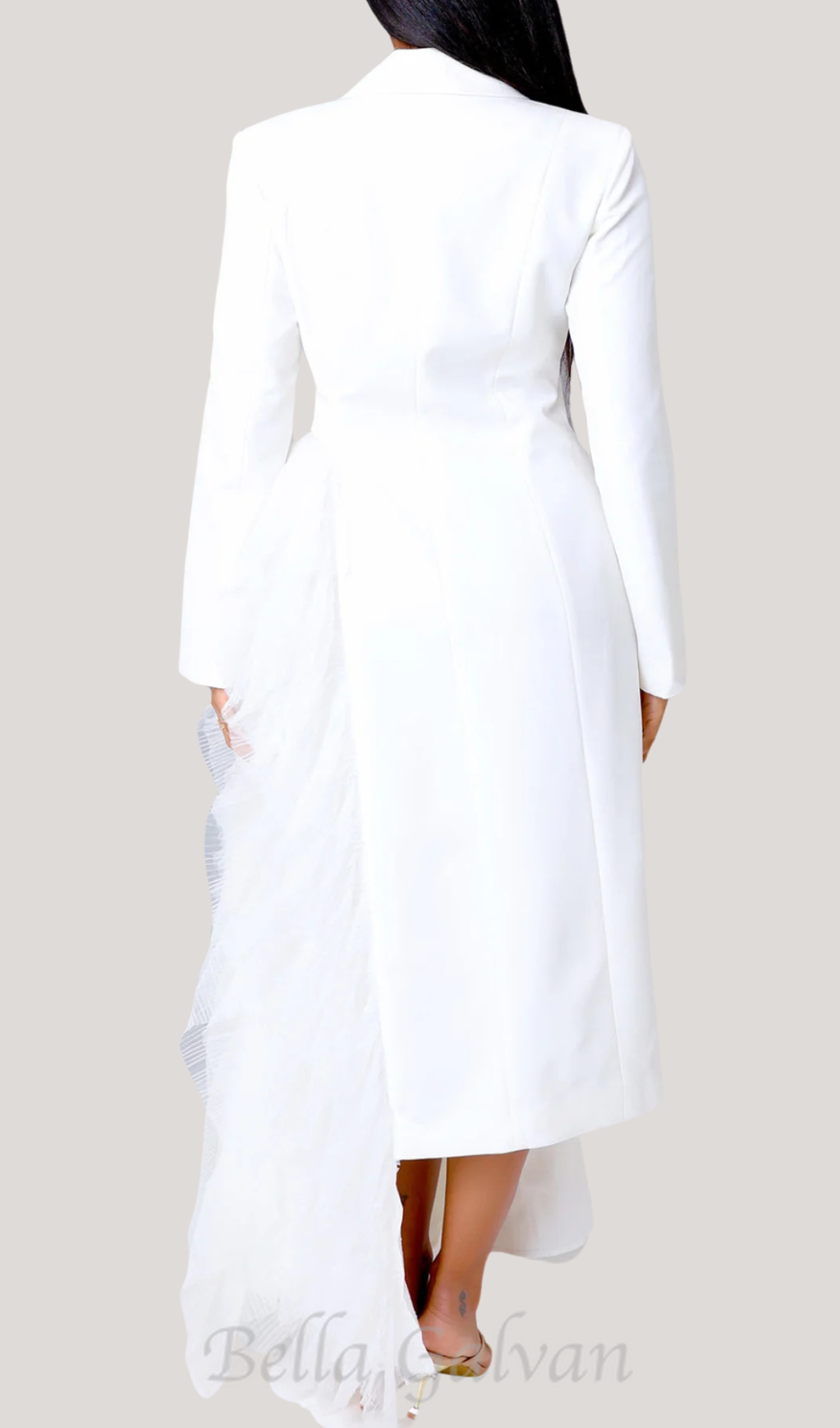 Dataya Mesh Patchwork Coat in White Flowering Girl