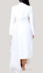 Dataya Mesh Patchwork Coat in White Flowering Girl