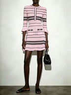 Marietta Pink Flared Sleeve Knit Mini Dress Flowering Girl