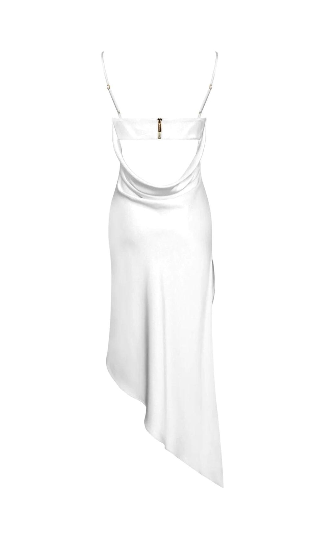White Satin Draping Midi Dress Flowering Girl