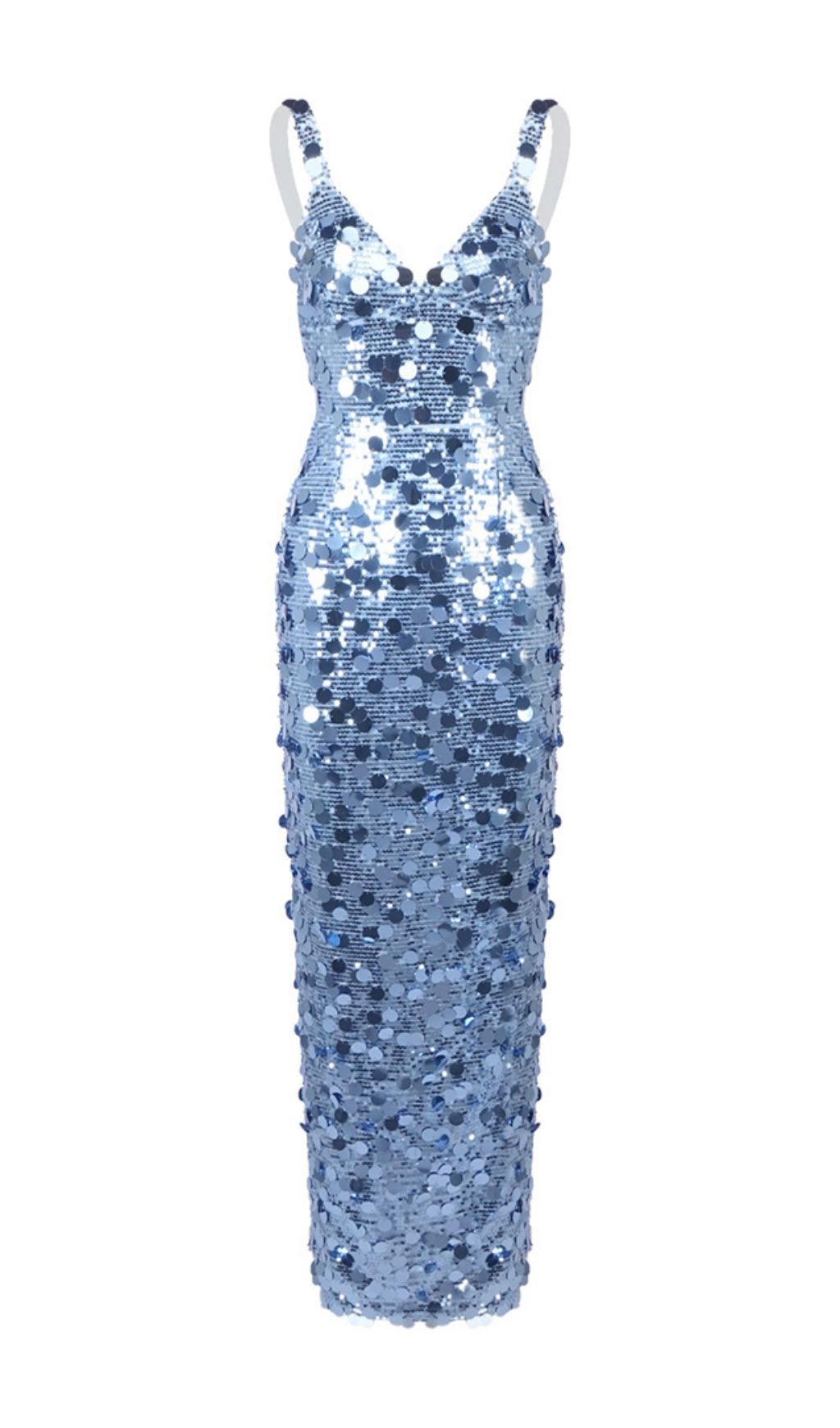 Izak Blue Strappy Sequin Maxi Dress Flowering Girl