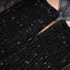 Black Sheer Lace High Neck Long Sleeve Tulle Mini Dress Flowering Girl