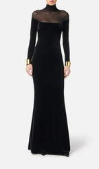 Katie Black Long Sleeve Maxi Dress Flowering Girl