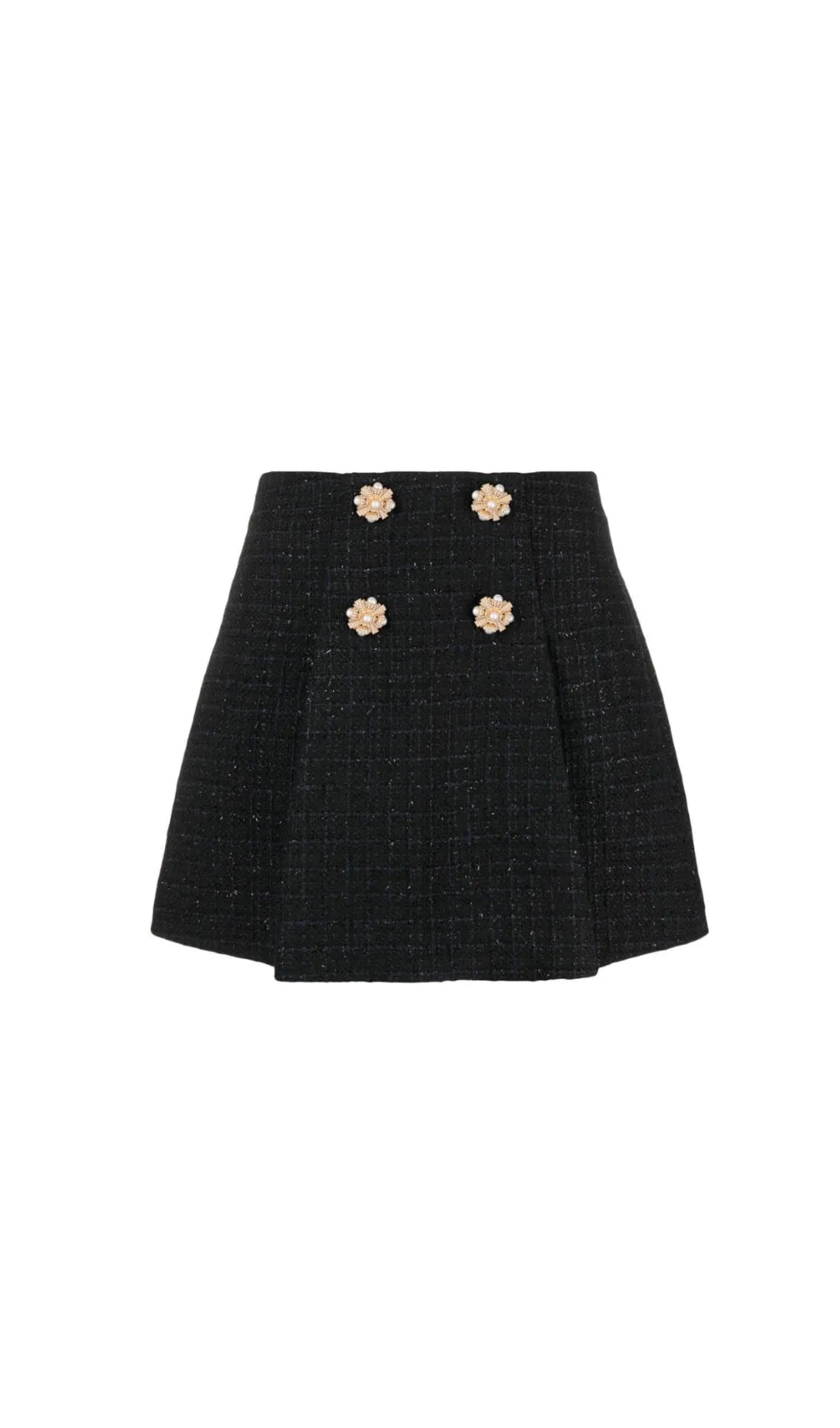 BLACK BOUCLE MINI SKIRT Flowering Girl