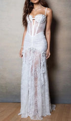 Florrie White Lace Maxi Dress Flowering Girl