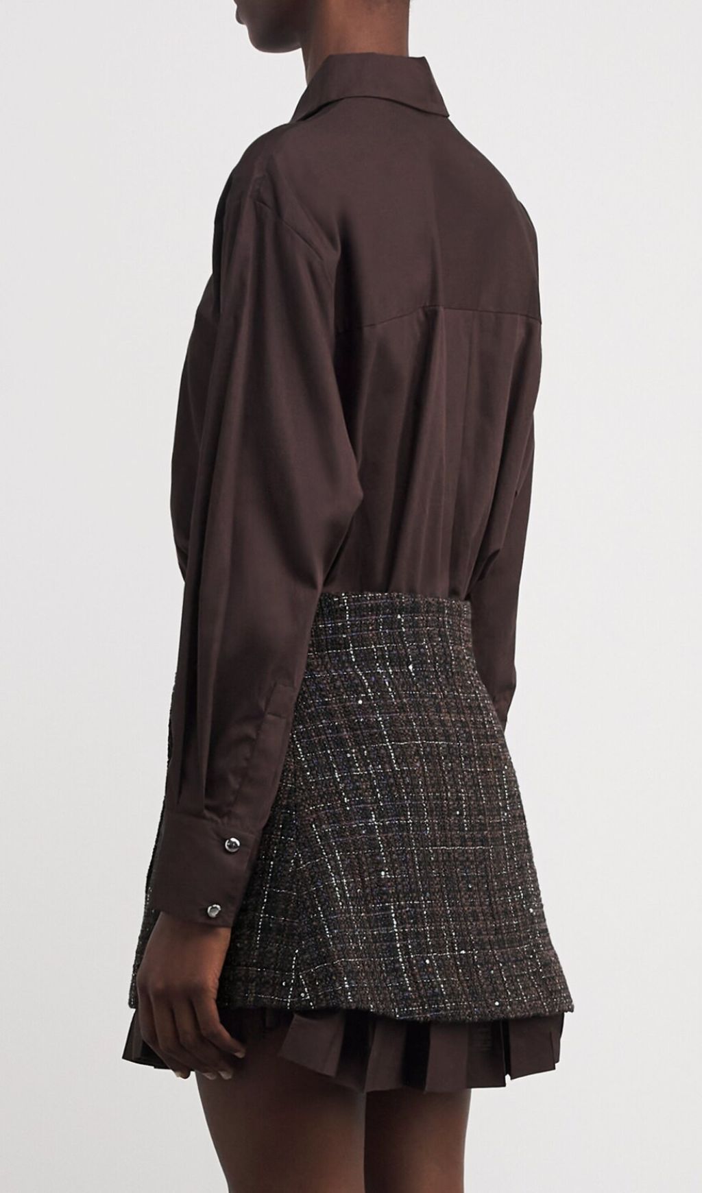 Layered Mini Shirt Dress Flowering Girl
