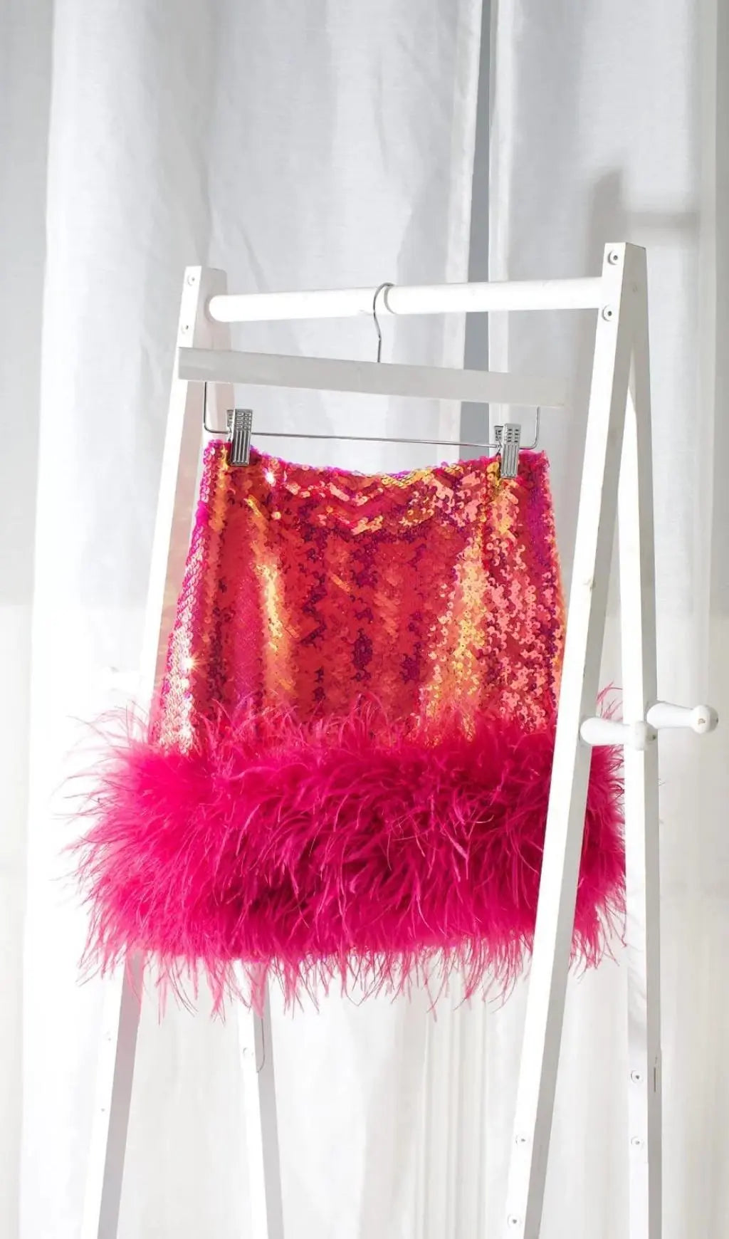 Sequin Feather Mini Skirt Flowering Girl