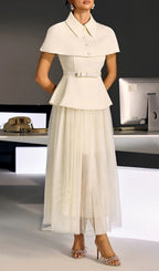 Larevix Cape Skirt Set With Belt Flowering Girl