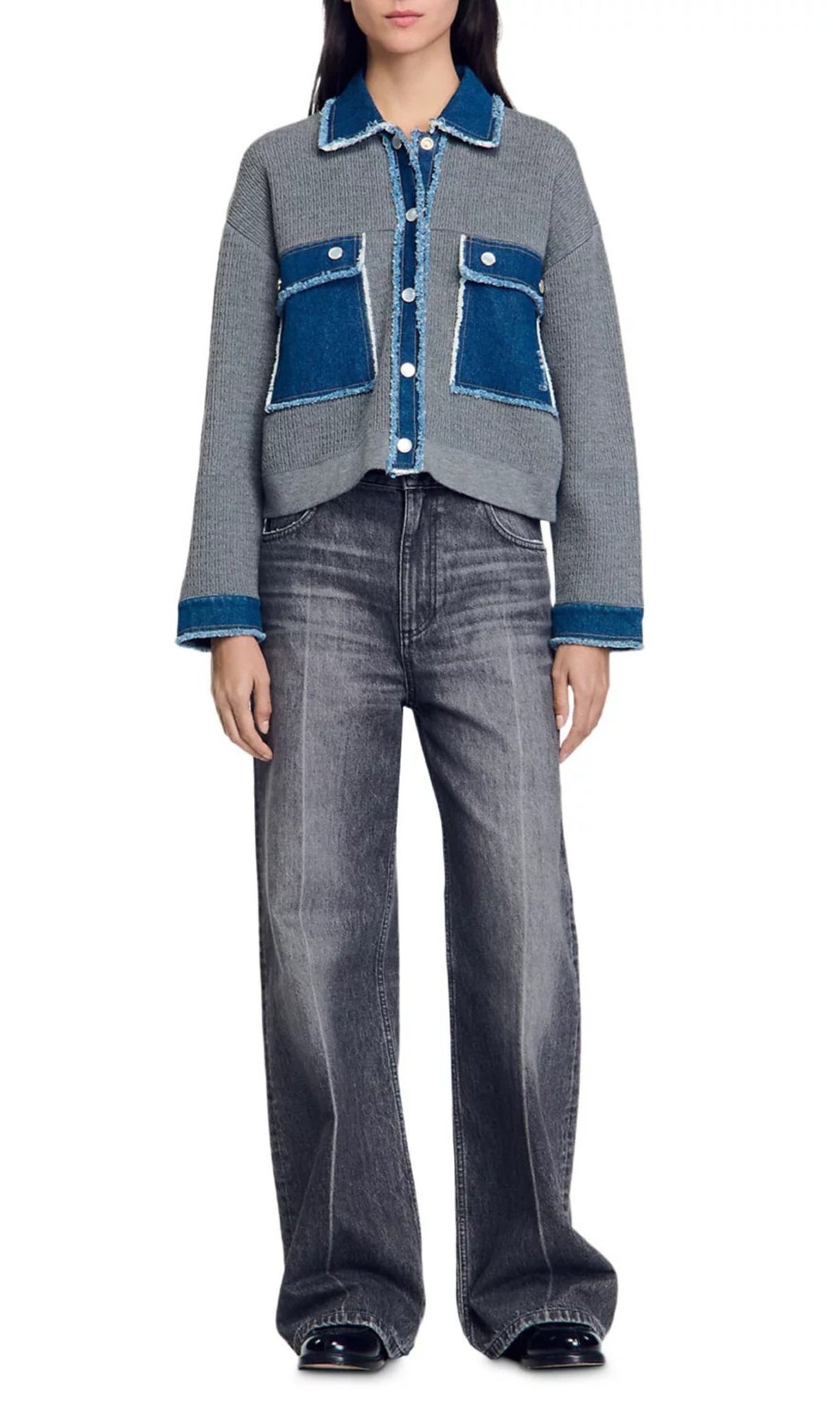 John Mixed Media Cardigan Flowering Girl