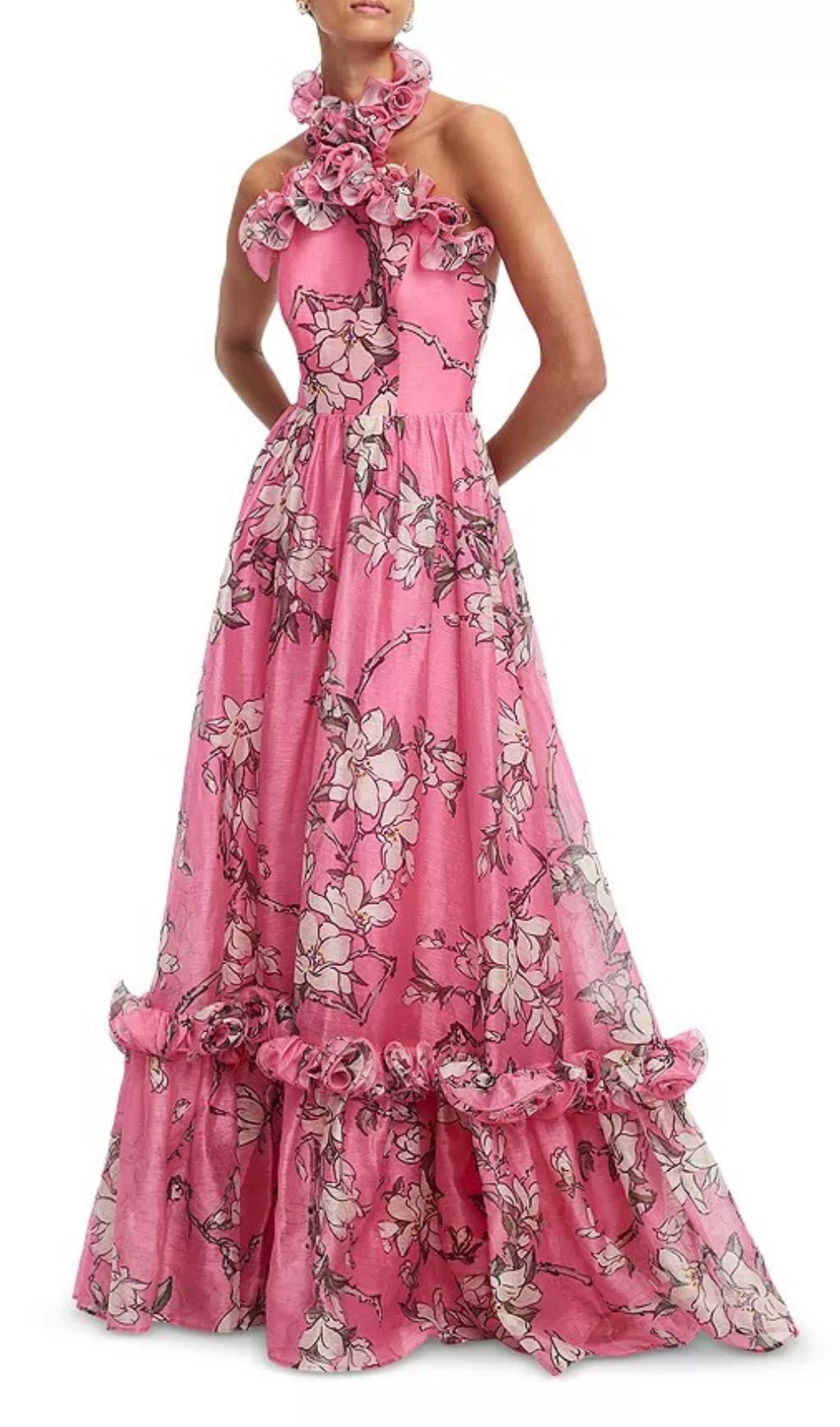 Isabelle Ruffled Halter Maxi Dress Flowering Girl
