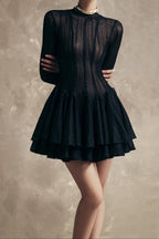 Giana Long Sleeve Crochet Mini Dress Flowering Girl
