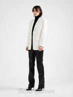 bat-shape embellished blazer in white Flowering Girl