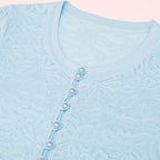 Kiernan Blue Flower Knit Midi Dress Flowering Girl