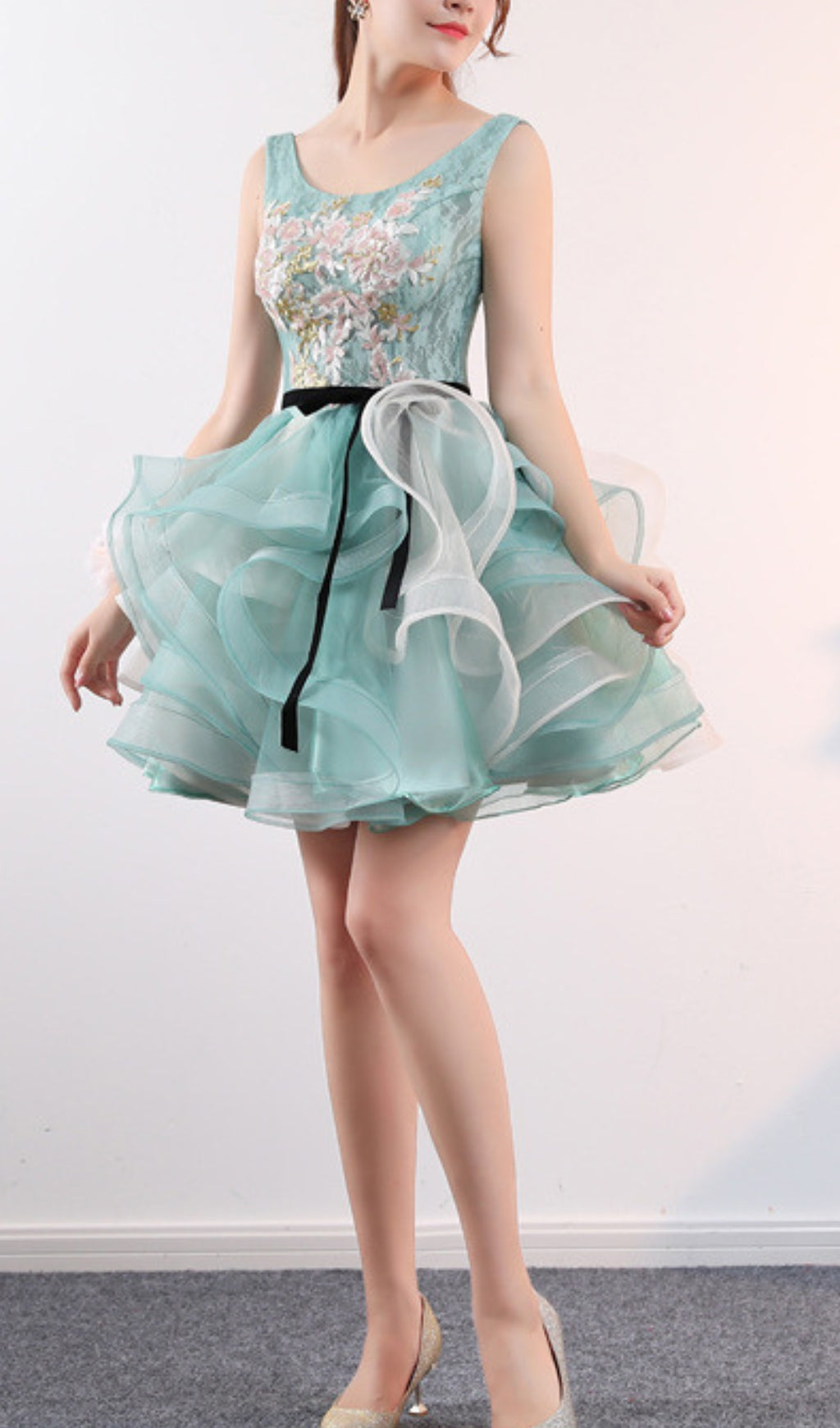 Aneko Flower Sequin Mini Dress Flowering Girl