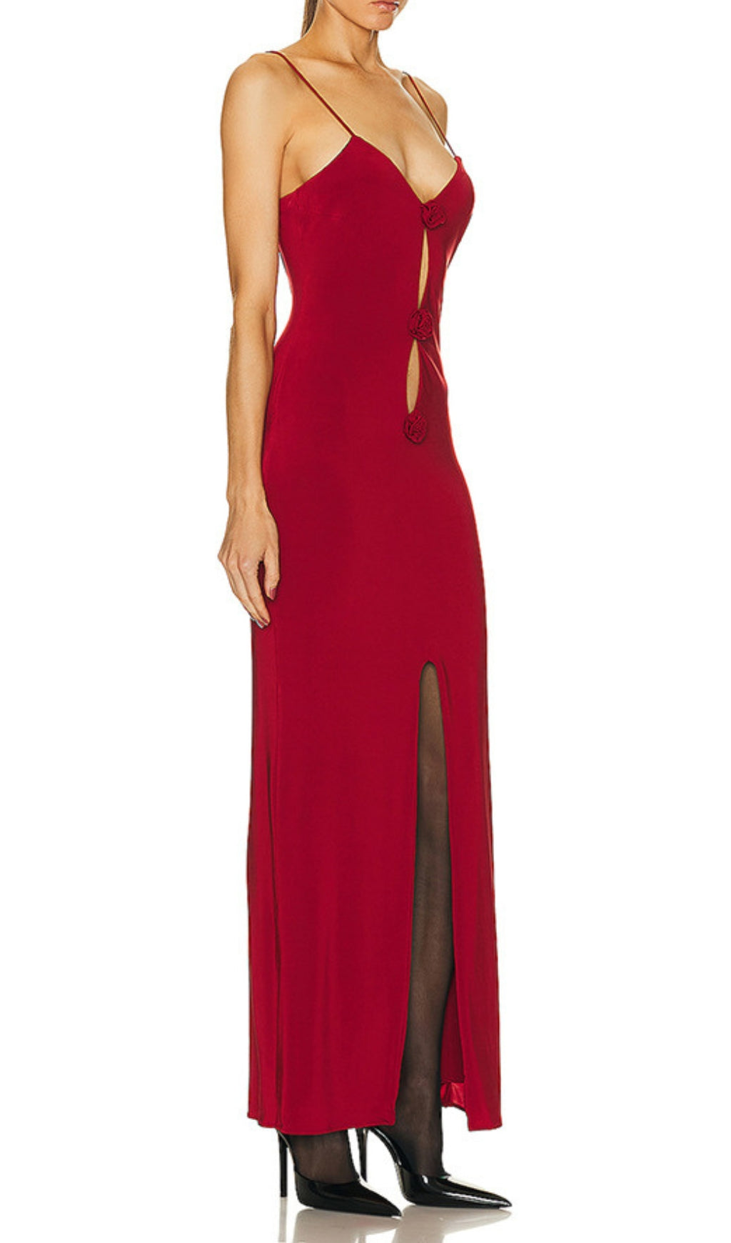 Asim Red Flower Embellished Maxi Dress Flowering Girl