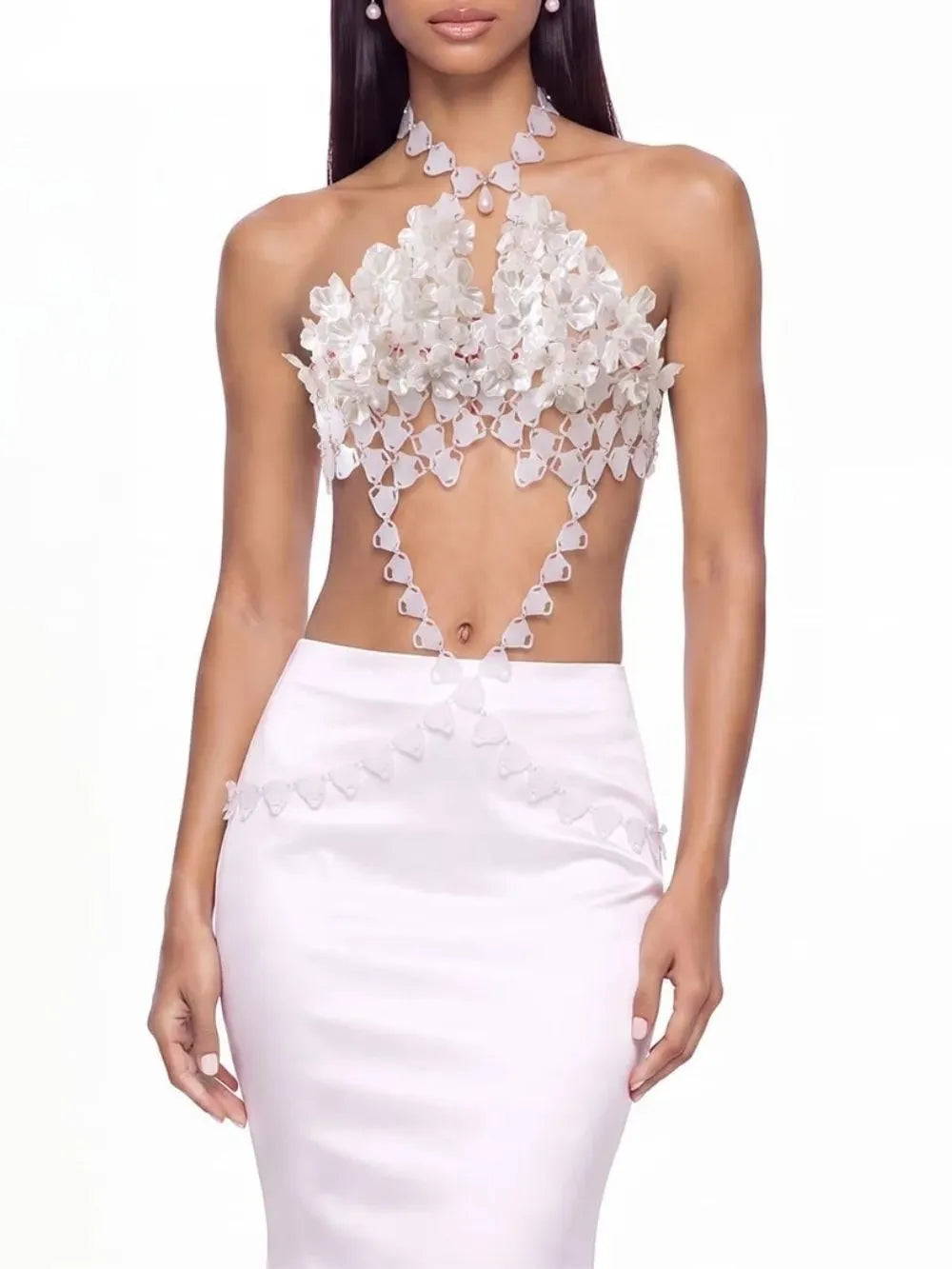 Aroxis Halterneck Mermaid Skirt Set Flowering Girl