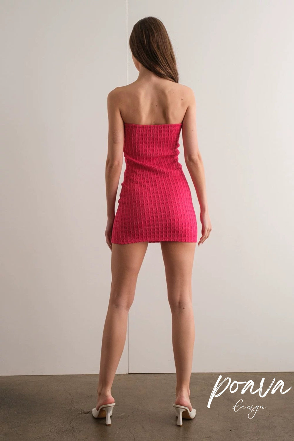 Textured Strapless Mini Dress Flowering Girl