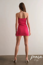 Textured Strapless Mini Dress Flowering Girl