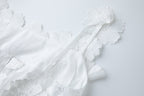Georgia 3d Floral Lace Mini Dress In White Flowering Girl