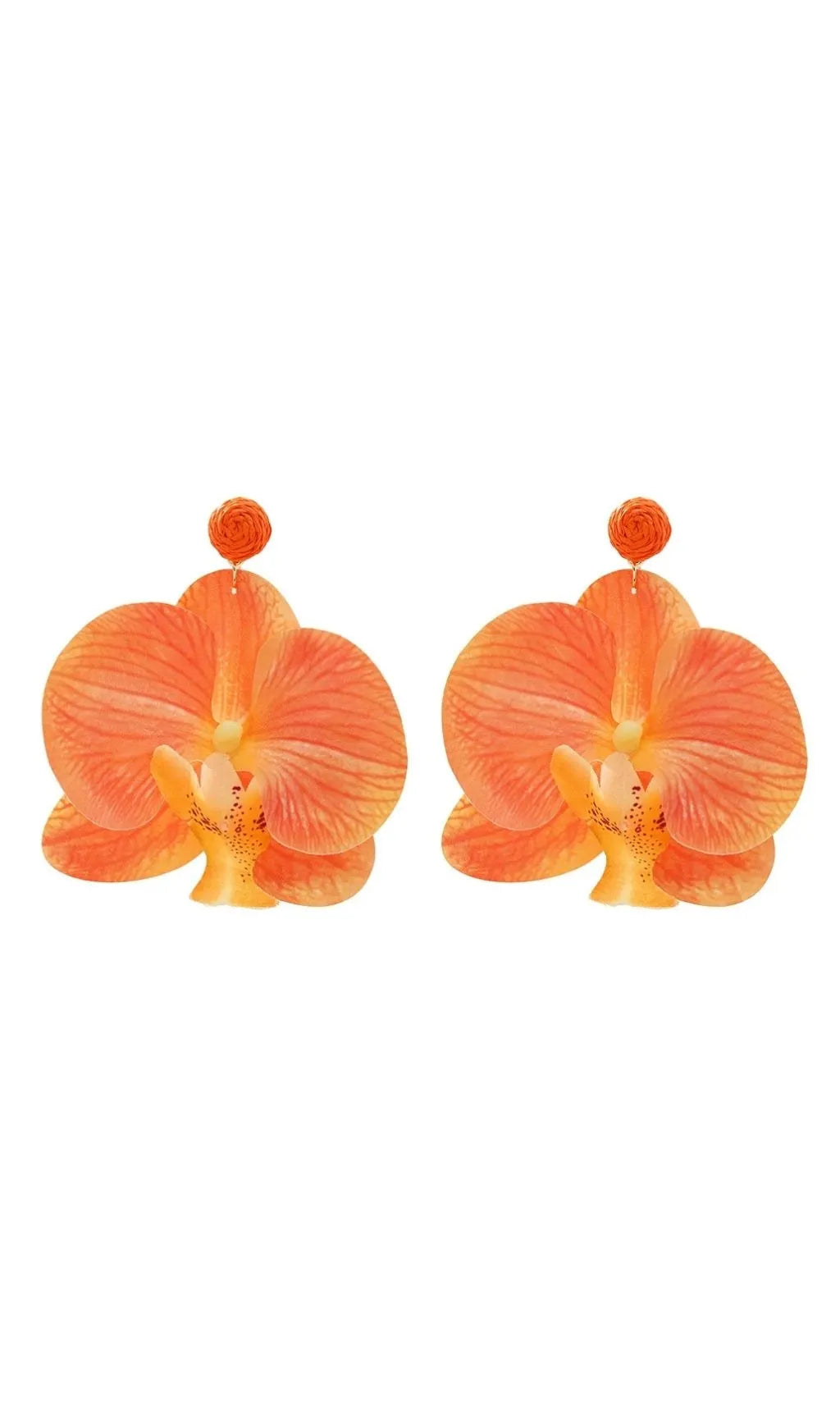 Olatunde Orange Flower Earrings Flowering Girl