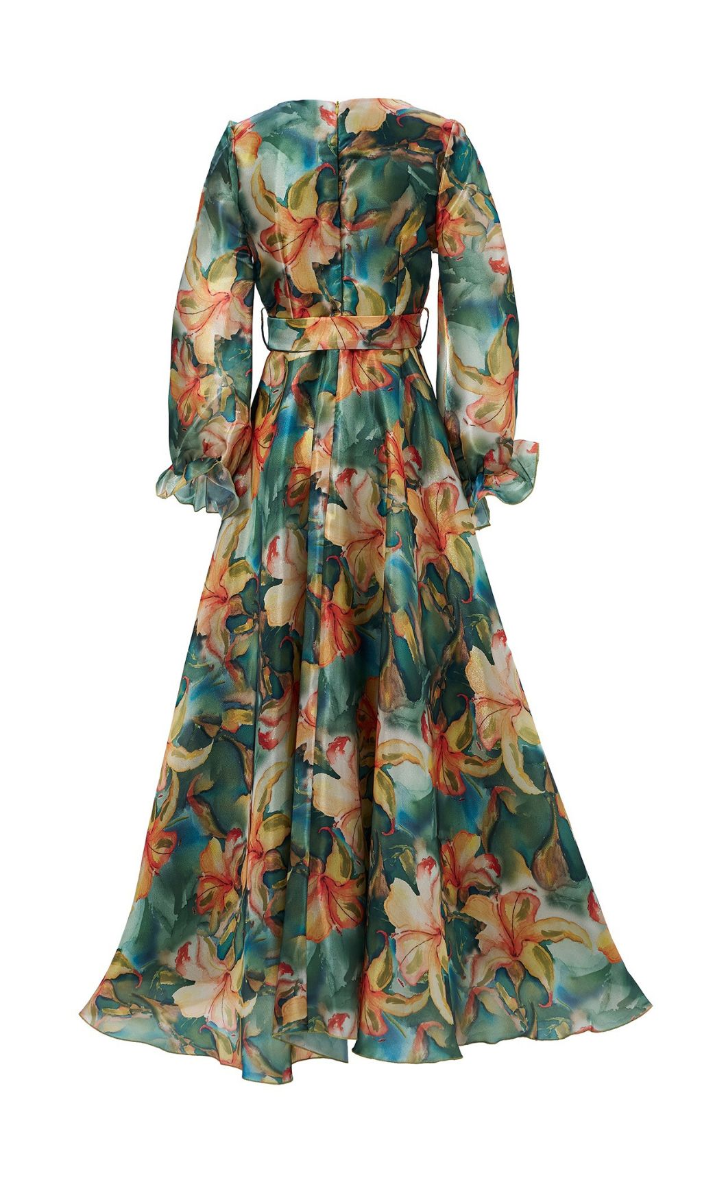 Fenicia Green Floral Printed Maxi Dress Flowering Girl