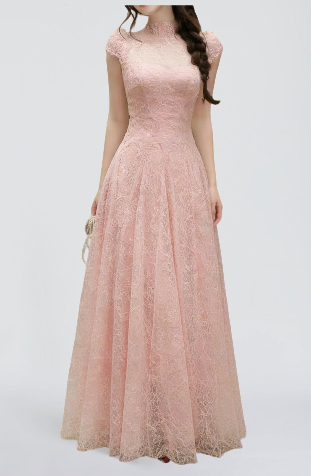 Lace Sequin A Line Midi Dress Flowering Girl