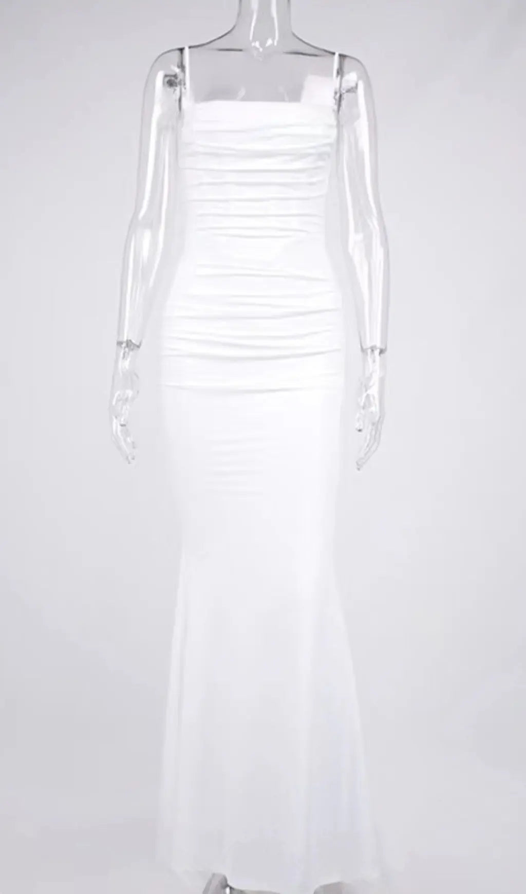 White Draped Corset Maxi Dress Flowering Girl