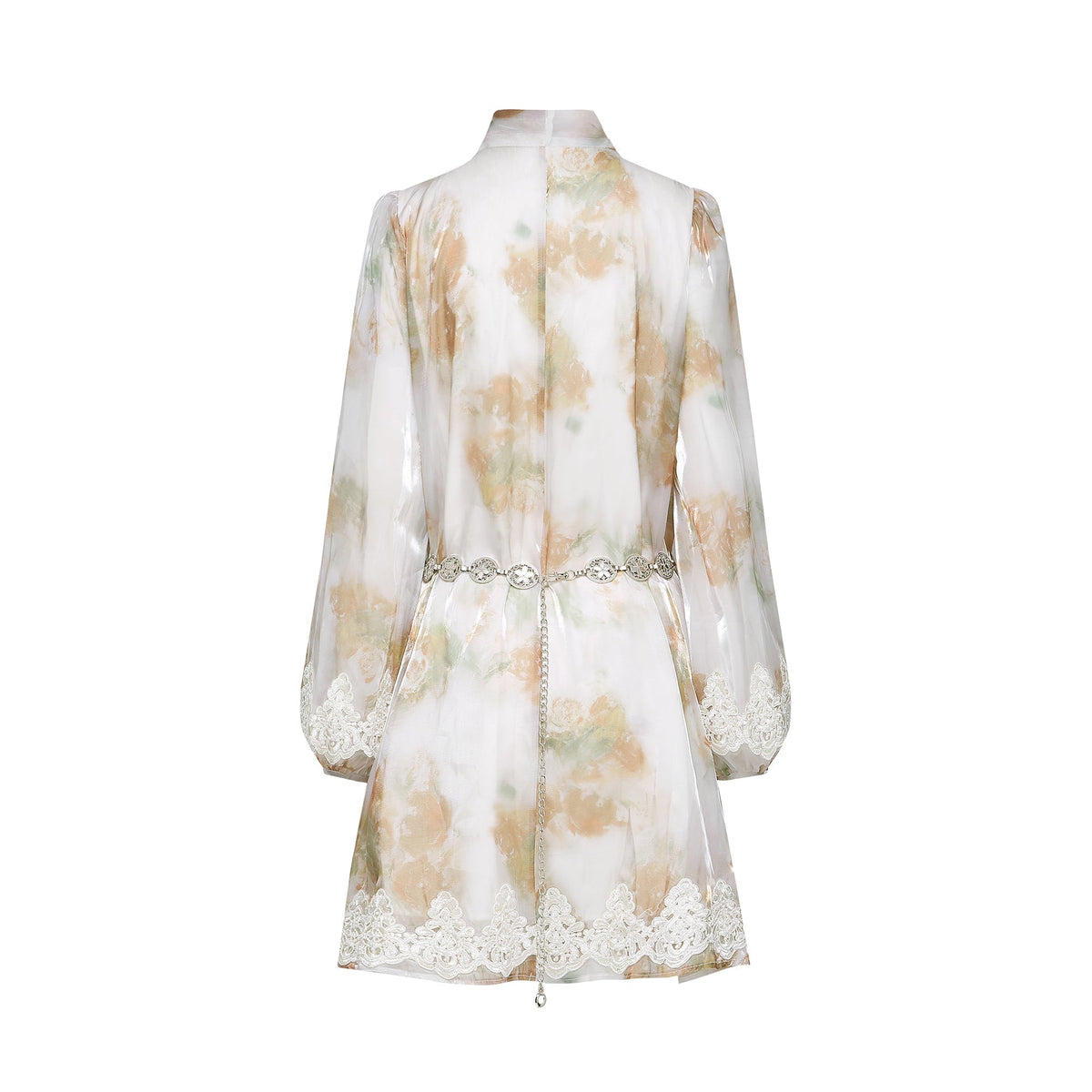 Delphine faux-pearl embellished mini dress in Neutrals Flowering Girl