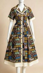 Macadrian Printed Maxi Dress Flowering Girl