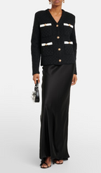BLACK WEAVE CARDIGAN Flowering Girl