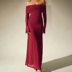 Sprinkled Strapless Long-Sleeved Maxi Dress Flowering Girl