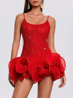 Hathor Spaghetti Flower Mini Dress Flowering Girl