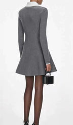 Hélio Grey Long Sleeve Knit Mini Dress Flowering Girl