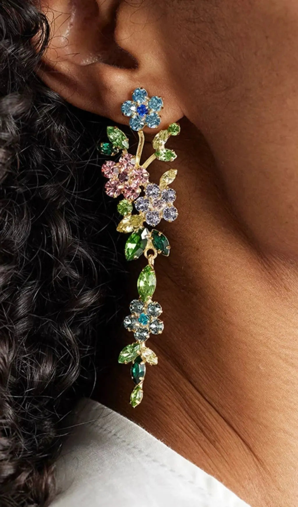 Kaiya Diamante Flower Earrings Flowering Girl