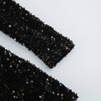 Black Patchwork Sequins Slimming Mini Dress