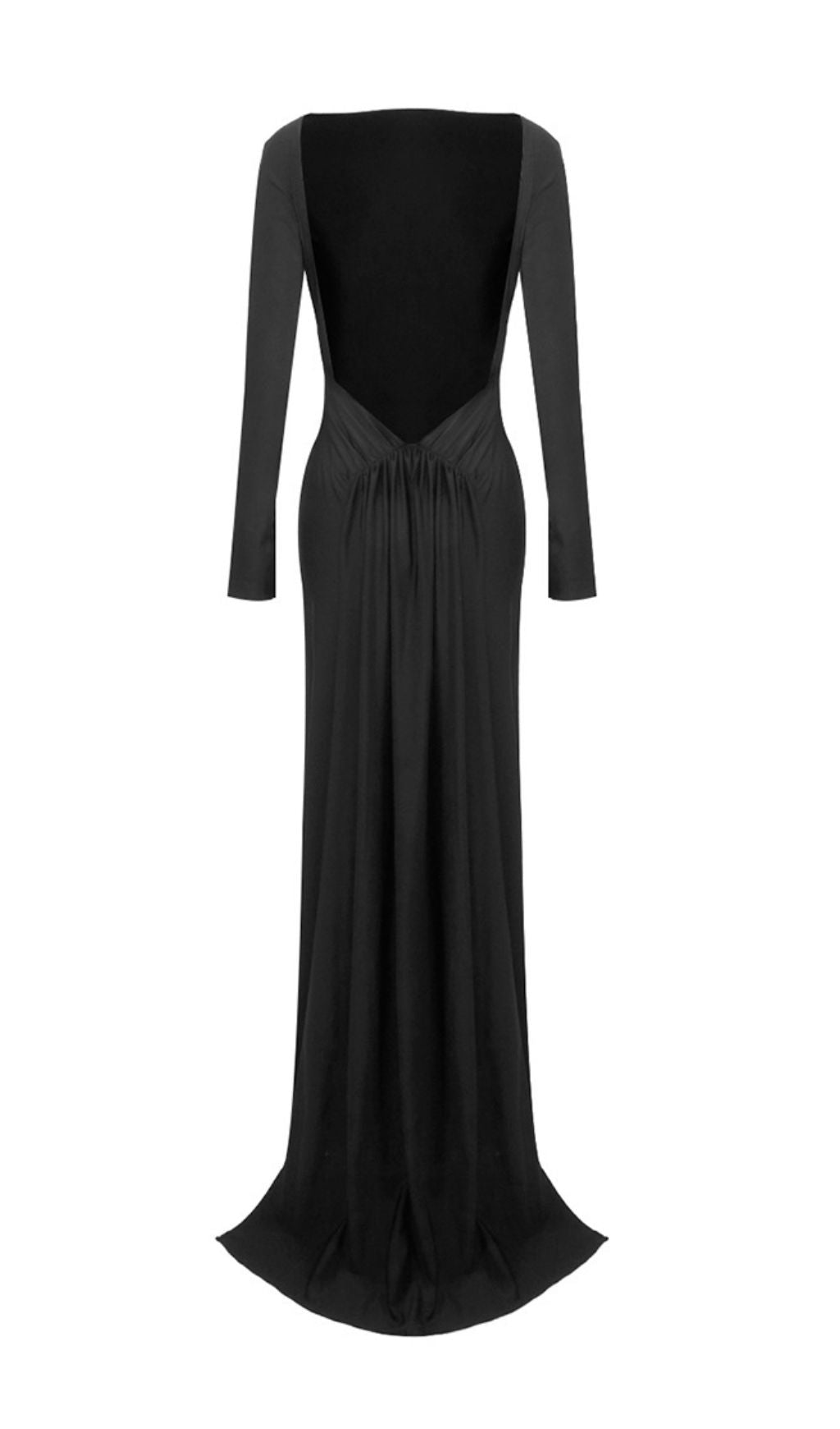 Iiona Black Backless Long Sleeve Maxi Dress Flowering Girl