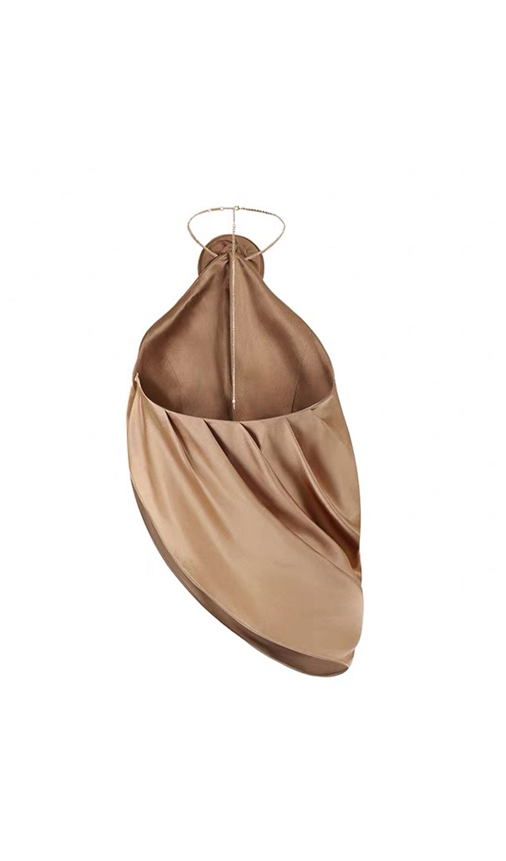 Satin Cowl Neck Halter Top in gold Flowering Girl