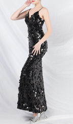 Chole Black Strappy Sequin Maxi Dress Flowering Girl