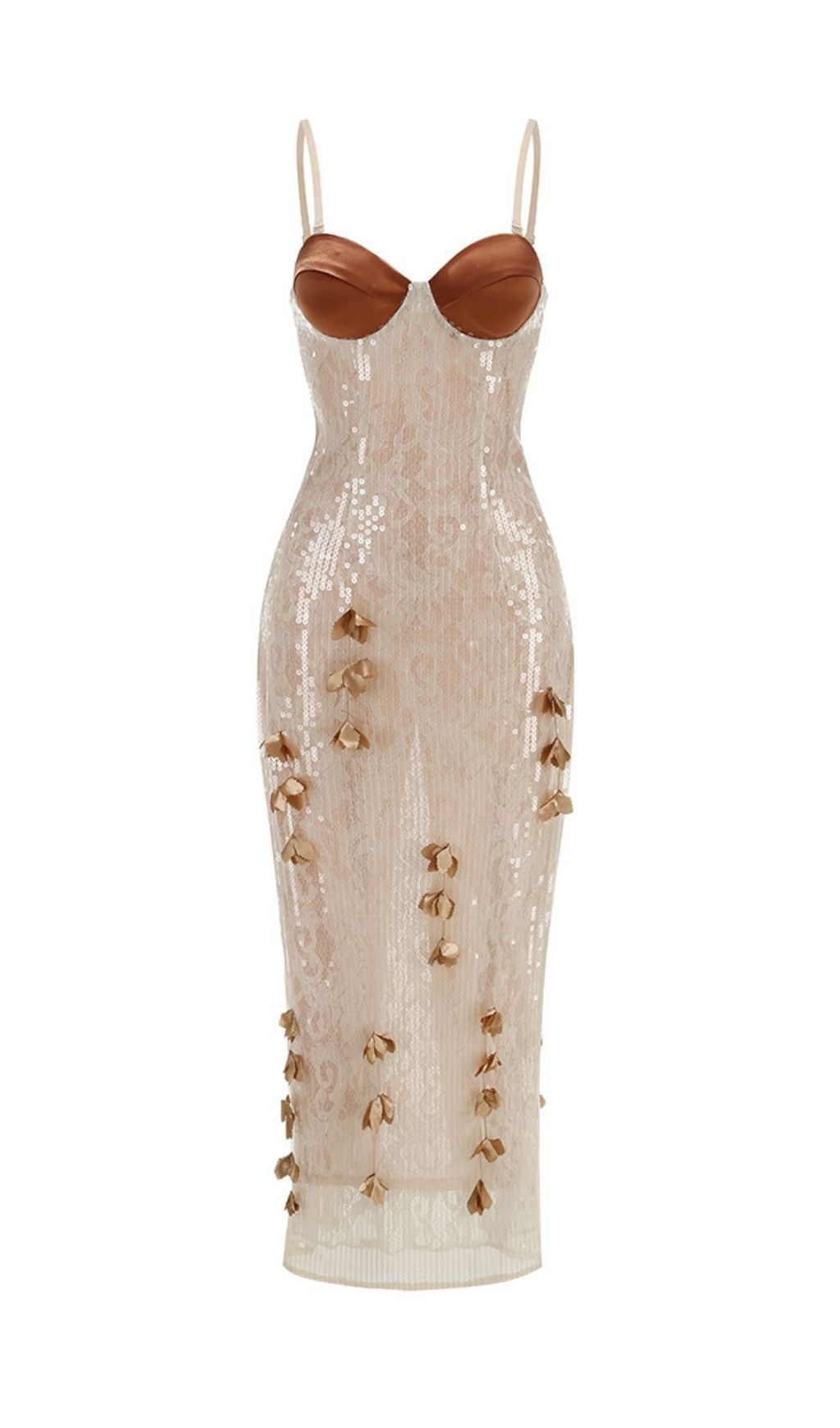 Hiroshi Sequin 3D-Flower Decor Maxi Dress Flowering Girl
