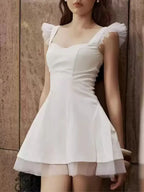 Malin White Mini Dress Flowering Girl