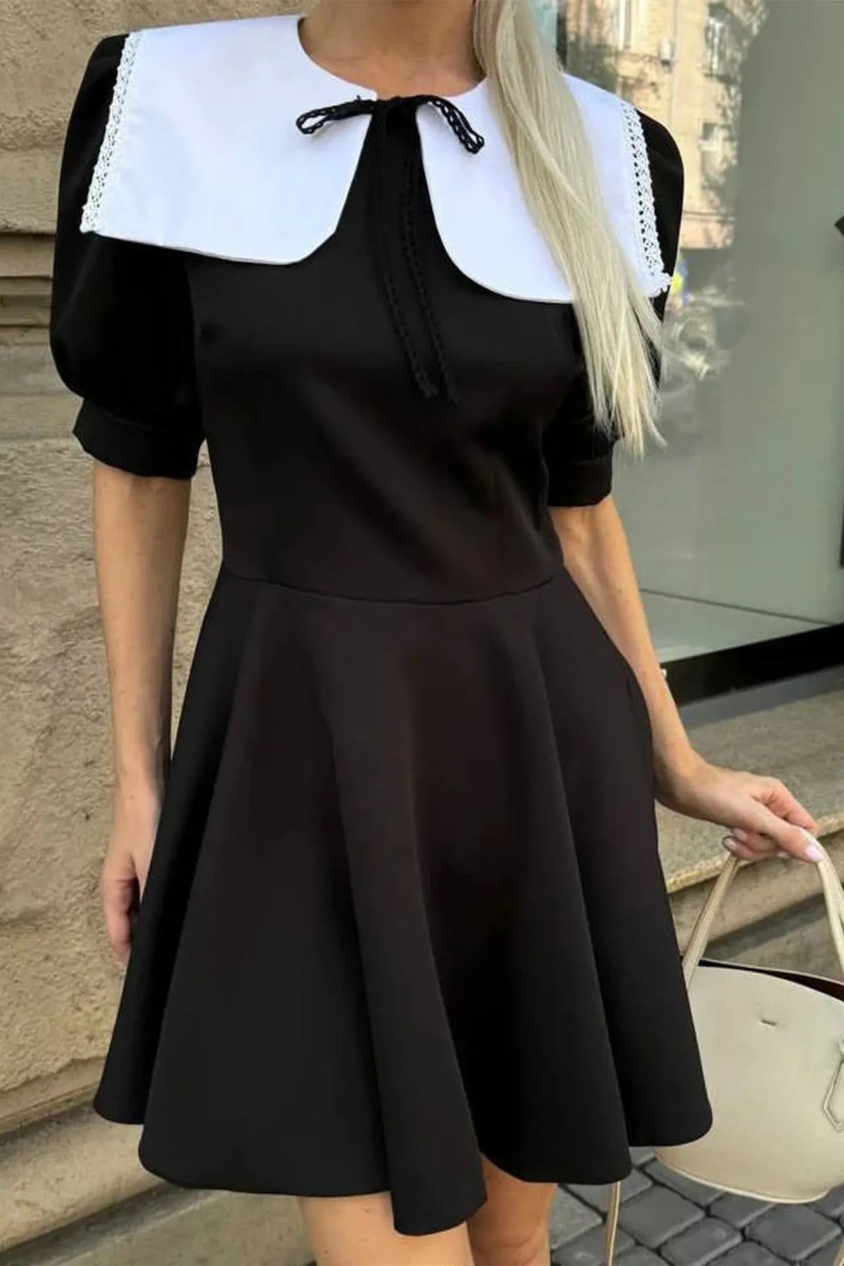 Chloe Doll Collar Puff Sleeve Mini Dress Flowering Girl