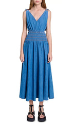 Runim Cutaway Denim Maxi Dress Flowering Girl