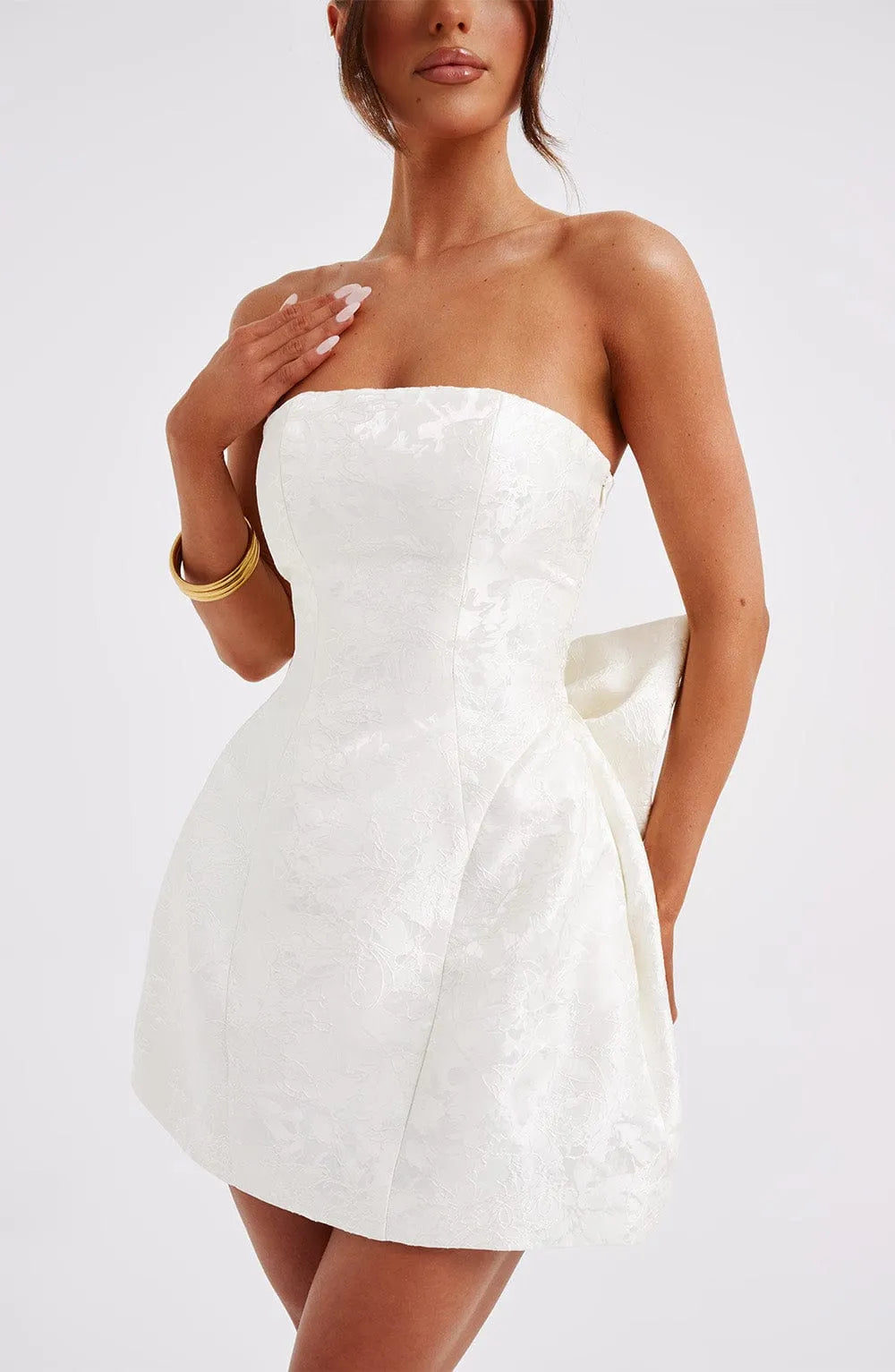 Elenora Mini Dress - Ivory Flowering Girl