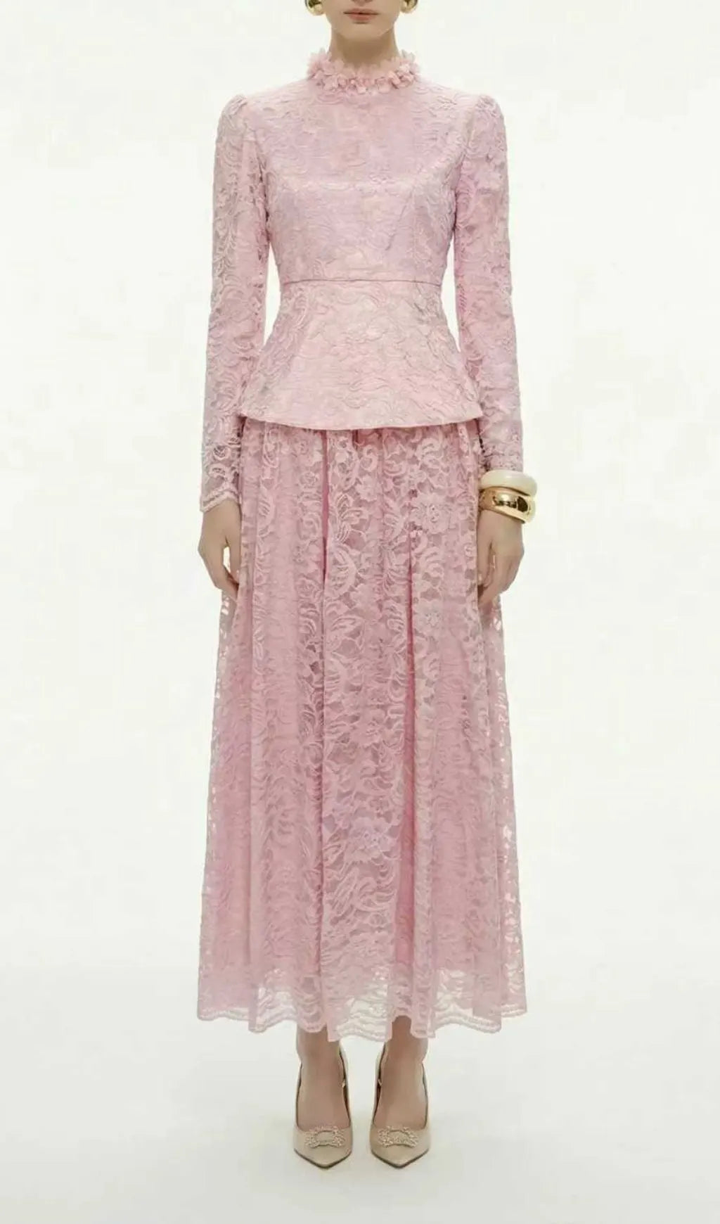 Kaylynn Lace Long Sleeve Two-Piece Set Flowering Girl